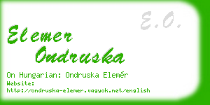 elemer ondruska business card